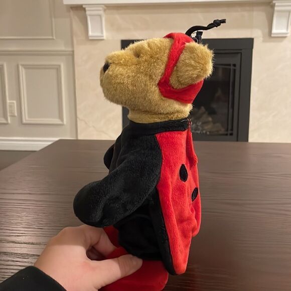GANZ HERITAGE COLLECTION BROWN TEDDY BEAR PLUSH WEARING LADYBUG COSTUME PLUSH 12 - Picture 3 of 7